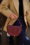 Claret Red Women's Contrast Stitched Cross Strap Hand and Shoulder Bag - 4