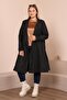 Women's Large Size Long Trench Coat with Belt - 7