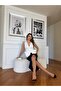Women's Imported Scuba Fabric Ribbon Detailed Slit Pencil Dress - 2
