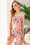 Women's Heart Patterned Athlete Shorts Pajamas Pink - 25Y 10041