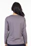 New Model Stone Embroidered Round Collar Lycra Mother's Combed Cotton Blouse 6420 - 5