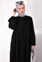 Black Sleeve Elastic Zippered Ferace - 4