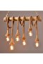 Vintage Bamboo Rope Chandelier 6 Heads Thick Hemp Rope Industrial Ceiling Pendant Light - 3