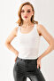 Women's Strappy Crew Neck Basic Blouse White - 25Y 2409 - 4