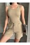 Women's Camisole Corded Pocket Shorts Suit