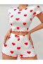 Red Heart Shorts Set - 2