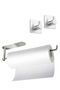 Stainless Steel Adhesive Paper Towel Holder - 2Pcs Bathroom Hanger Set - Instant Easy Mounting No Screws!