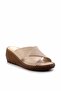 Beige Genuine Leather Women's Slippers K04296060103 - 3