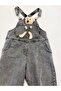 Girl's Teddy Bear Detailed Denim Denim Salopet Jumpsuit - 4