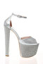 Stoned Platform Evening Dress Wedding Engagement Night Shoes - 2