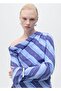 Striped Asymmetrical Blouse - 7