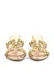 Stone Detailed Thick Heeled Slippers with Gold Stones (Gold Stone) - 3