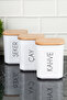 900ml Acrylic Jar Set - Set of 3 Wooden Vacuum Lid Storage Containers, for Tea, Sugar and Coffee - 4