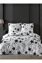 Ranforce Stella Black Double 100% Cotton Duvet Cover Set - 4