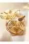Gold Color Dangle Maze Circle Model Women's Earrings - 2