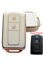 Corolla Verso Prius Subaru Compatible Hands-Free Control Key Case Cover Auto Keychain 2 Keys White