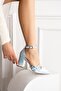 Pearl Bow Satin Heeled Evening Dress Shoes - 3