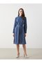 Lcw Grace Navy Blue Striped Poplin Women's Shirt Dress - 2