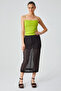 Ayane Women's Organic Cotton Twill Stretch Fabric Green Blouse with Spaghetti Straps - 2
