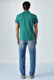 Monaghan Men's Polo Neck Relaxed Fit Placket Button Short Sleeve Green T-Shirt - 6