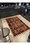 Royal Abstract Ancient Shapes Patterned Tassel Detailed Woven Base Decorative Carpet Royal44 - 3