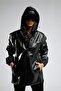 New Season Women's Oversize Long Leather Jacket - 2
