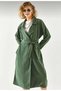 Women's New Season Product Thin Loose Belted Pocket Buttoned Soft Textured Long Trench Cardigan3335370 - 5