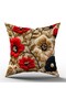 Punch Embroidery Pattern Digital Printed Black Cushion Set of 4 in Cream Colors - Pillowcase Luxury Velvet - 6