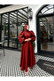 Burgundy Hazel Balloon Sleeve Hijab Evening Dress