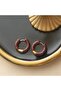 Colorful Enamel Gold Color Small Hoop Steel Earrings - 4