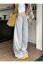 Women's Gray Baggy Oversized Plus Size Sportswear Quality Loose Fit Flexible Comfortable Fabric Sweatpants - 6