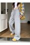 Women's Gray Baggy Oversized Plus Size Sportswear Quality Loose Fit Flexible Comfortable Fabric Sweatpants - 5