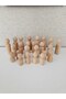 , 24-Piece Raw Wooden Family, Wooden Peg Doll