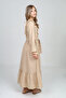 Girl's Long Aerobin Linen Hijab Dress - 7