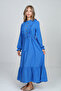 Girl's Long Aerobin Linen Hijab Dress - 5