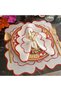 Red and marbled burgundy detailed Placemat, 2 pieces, made of stain-resistant fabric. - 7
