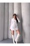 Trend Women's Gold Snap Detailed Design Long Blazer Jacket