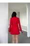 Trend Women's Gold Snap Detailed Design Long Blazer Jacket - 3
