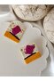 ''Desert Rose'' &''Desert Rose'' Handmade Textured Special Design Polymer Clay Earrings Steel Earring Apparatus - 4