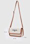 D06 Cream Color Elegant Tan Leather Detailed Adjustable Strap Daily Women's Cross Shoulder Bag - 3