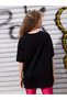 Kids Pink Love's Printed Oversize Black Girls' T-shirt - 2