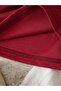 Plus Size Women's Burgundy Mushroom Printed Oversize Cotton T-shirt - 4