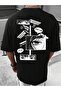 Plus Size Japanese Camera Eye Detail Printed Oversize Crew Neck Summer Cotton T-shirt