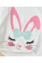 Pink Sweet Rabbit Printed Oversize Crew Neck Cotton White Kids T-shirt - 2