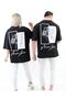 Plus Size Signature And Flower Printed Oversize Cotton Unisex T-shirt