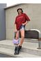 Plus Size Red No' Thanks Printed Oversize T-shirt - 3