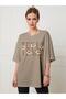 Light Brown Texas Printed Oversize T-shirt - 3