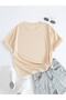 Plus Size Beige Brooklyn New York Red Printed Oversize Unisex Cotton T-shirt - 2