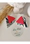 Geometric Pattern Black Stripes Navy Blue / Fuchsia Polymer Clay Earrings - 6