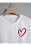 Unisex Heart Printed Oversize Crop T-Shirt - 3
